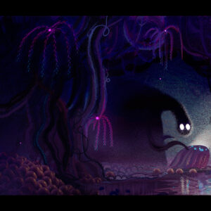 Aurélien Predal Instagram - Early 'Inside Out 2' concept art explorations.
Those ones were for Shame's Lair, both the character and the location have later been cut from the film. I worked on the project in 2021, so the story changed quite a lot since those paintings!

#pixar #insideout2 #animationart #joy #shame #vizdev #visdevart