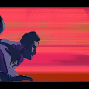 Aurélien Predal Instagram - #spidermanacrossthespiderverse color keys for the vertical train sequence - those shots were particularly great to test various lighting and graphic treatments as the surrounding billboards pass next to the characters. For those alt versions ´2001: A Space Odyssey’ was definitely a reference!

#spiderversemovie #spiderverse #gwen #gwenstacy #peterparker #sonyanimation #2001aspaceodyssey #animationart #vizdev