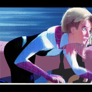 Aurélien Predal Instagram - #spidermanacrossthespiderverse color keys for the vertical train sequence - those shots were particularly great to test various lighting and graphic treatments as the surrounding billboards pass next to the characters. For those alt versions ´2001: A Space Odyssey’ was definitely a reference!

#spiderversemovie #spiderverse #gwen #gwenstacy #peterparker #sonyanimation #2001aspaceodyssey #animationart #vizdev