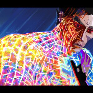 Aurélien Predal Instagram - More of Miguel VS Miles - Vertical Train sequence lighting keys for #spidermanacrossthespiderverse !

Most of the lighting keys are painted over the CG layout/previs shots so at that stage the characters are in temporary poses and have no expressions yet! By the time those shots got animated I already painted the sequence- Looking back at those I wish I had been more proactive and at least open Miguel's mouth to make the overall images less stiff looking! 😅

In those keys I also had to explore the look of the under-layers of Miguel' suit when it gets damaged. We eventually went for a webbing with kind of colourful old tv noise artefacts which works great in the final movie shots!

#spiderversemovie #spiderman2099 #acrossthespiderverse #miguelohara #milesmorales #visualdevelopment #animationart