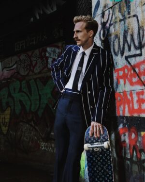 Austin Amelio Instagram - Thanks for letting this ol dog grace your cover. Had a blast scowlin. Interview included ❤️ @thehommeplusmag @thepopmag. 

Hit Man out in select theaters June 24th and on @netflix June 7th. 

Shot by @retoschmidd 
Stylist @kherlak 
Groomer @jennierobertshair 
Wardrobe @louisvuitton by @pharrell