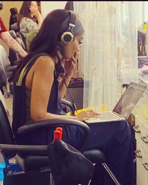 Azie Tesfai Instagram - Getting to co-write this episode tonight was a DREAM. I got a month to go join the writers room (love our writers and that daily 10-5!). But many of the rewrites were on set. Here is a collection of the random places between scenes doing passes on a draft and notes calls in trailers and set closets😂🤣🤣🤓🤓