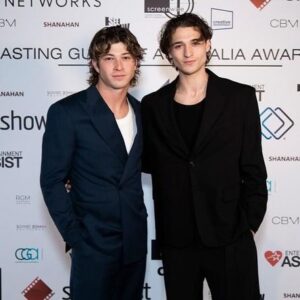 Ben Turland Instagram - Very honoured to be named one of @castingguildaust rising stars this year. Big thanks to my parents (aren’t they bloody adorable) for making the trip for the night and my team @thexdivision for the constant hustle since literally day one! 10 years and counting!! 
Felt very special standing next to some friends and fellow actors up there last night, big smiles from me! 🤍