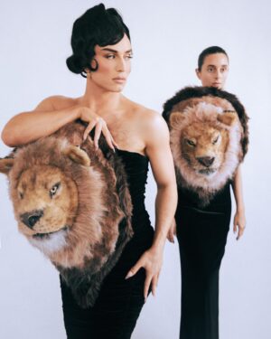 Benito Skinner Instagram - Halloween look #1… Who wore it better?? Because NOTHING could be spookier than wearing the same lion head dress as someone else!! The @ridethepod Haunted HayRide Special is out now on all platforms.. and we may even post the full damn vid tomorrow!! HAPPY HALLOWEEN MILUVS!! 🦁🦁