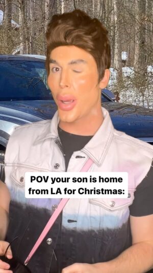 Benito Skinner Instagram - Mr. Hollywood is back home for the holidays 💋💋 (makeup by legend @allydoesmakeup !!)
