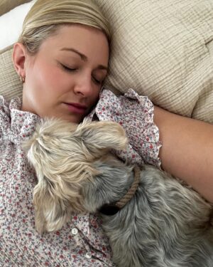 Beth Behrs Instagram - Who rescued who? I love this new addition to our family. He's truly the most snuggly, loving, protective, silly , most joyful boy. I will be forever grateful to @hellosouthladogs @melsobo @veronica_trentadue @hitlivingfoundation for bringing him to me. #olivertwist aka Ollie ! #adoptdontshop