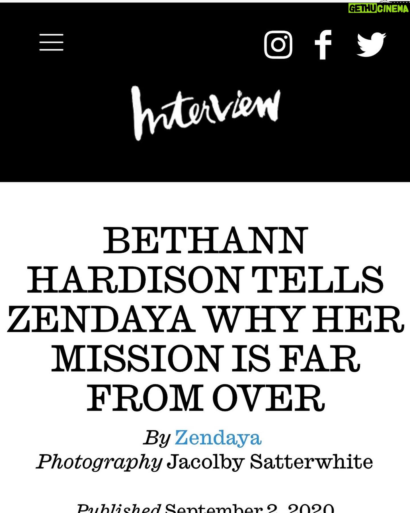 Bethann Hardison - 2.9K Likes - My history with Interview Magazine has been deep and long due to my relationship with Andy Warhol and The Factory. I interviewed Iman @the_real_iman and she interviewed me, a duel interview for the magazine at Andy’s request, a personal assignment in the late 70’s or early 80’s with a special layout by photographer Ara Gallant, deceased.
Later a feature in the late 90’s a great portrait by Torkil Gudnasson, maybe something else, cannot recall, but those were memorable Interview moments. And then came now....It’s really good to have lived long so when a moment like this happens you add it to the others that were special. Because there were many but few that were special on many levels.
Having my young inspiration @zendaya who is “most likely to succeed”, interviewing me and the talent of artist @jacolbysatt photographed me and created the images. During this time of Covid we adhered to all the CDC guidelines and were met as the @interviewmag team came to my upstate NY home and we had an outdoor studio in the front yard of my home in July ‘20. It was another great moment in time.
http://www.interviewmagazine.com/fashion/bethann-hardison-zendaya-saving-the-world-mission.
@interviewmagazineus @melottenberg thank you 🌺