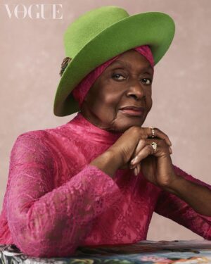Bethann Hardison Instagram - Slowly catching up to the British Vogue feature editorial celebration.
Edward @edward_enninful told me “you are loved”. While I was basking in my glory, waiting to receive the BV images, I was working on my documentary (will share that later).
But this supportive audience was so appreciative of me being recognized in this way your love was outpouring. Close allies were re-posting so fast and the comments, were hundreds. 
I was trying to keep up. 
But here I am to say how proud 
I am of this feature commissioned by the EIC of BV.
It was a special shoot because
 I was asked to choose all of the production team except the editor/stylist Dena @denagia.
I chose the Photograper @sharifhamza, makeup @porschefabulous, hair @edrisjustedris, and the writer @joanmorgan. I knew all except the Photograper Sharif who was an assistant of Steven Klein for 5 years. 
Once I learned that, I wanted us to meet and I decided. Unique moment because it was all our first time working with British Vogue. We went in as “new bees” and had a spiritual and joyful day. 
One of the comments on a post ...said “it was about time recognizing Ms Bethann in this way. Finally”. 
I thought, I have been recognized often. But on second thought, not like this. It is important and social media responded, and rightfully so. No matter who you are, if you do good, beyond yourself and live long enough to tell a tale or two, things happen.
These images are three of six, and I especially like that tag line “Mother of Industry”...it’s undeniable.  It seems to be the way I have rolled.
Thank you British Vogue, Edward. Sarah, Dena, Sharif, Porsche, Edris, Joan. 
Just to say it’s was an exceptional experience from the COVID testing, the fitting, the shoot day, entire production, the head wraps and hat tilts all created and controlled by the genius styling of Dena G. 
All by GUCCI.
All and all a very special experience, never to be forgotten.