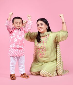 Bharti Singh Instagram - #collaboration with @firstcryindia 

Raksha Bandhan always brings back the sweetest memories! How we used to fight over the last laddoo, but still couldn’t wait to tie each other’s rakhis!!

And with my Gola growing and learning, I want to imbibe him with the same love and values that we grew up with. This year, I’m all set for the family Rakhi celebration, got the most adorable pink cotton kurta set for my baby from @firstcryindia! It’s my go-to place for shopping for him, be it festive and comfy clothes, or Rakhi gifts and toys, endless variety and top-notch quality.

make your lil ones Rakhi more special with FirstCry, go grab your joy before everything runs out! Use my code BHARTIRB1 to enjoy a flat 50% discount on fashion items and 42% off on everything else! Buy Now! 

#firstcryrakhi24 #firstcrykirakhi #FussNowAtFirstcry #FirstcryIndia #Firstcry #ShopAtFirstcry #FussyIsFantastic #rakshabandhan #kidsethnicwear
#paidpartnership #ad
