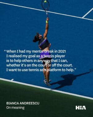 Bianca Andreescu Instagram - From meditating before matches with a side of hip hop, to looking up to mom as her greatest inspiration, @biancaandreescu_, HIA athlete #217 is as real as it gets, helping humans on, off, and around the court. 

After her huge US Open win in 2019, we can’t wait to see her back on the hard courts in just a few days! Swipe to read more on what makes this legend tick 🍁 

#championsofchange