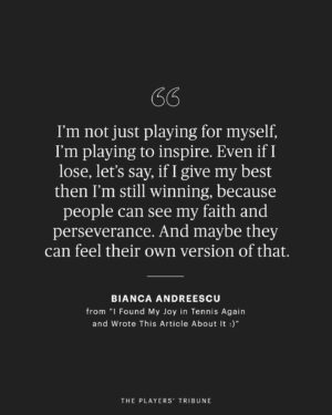 Bianca Andreescu Instagram - “Whenever I leave the tunnel and step out onto the court, I always feel a bit of that magic from before. I still think that anything is possible.”⁠
⁠
Winning the @usopen at 19 was a dream beginning to @biancaandreescu_’s tennis career — until it wasn’t.⁠
⁠
Five years later, she’s beginning again. This is her story. (Link in bio) • 📸: Robert Prange/Getty, @clivebrunskill