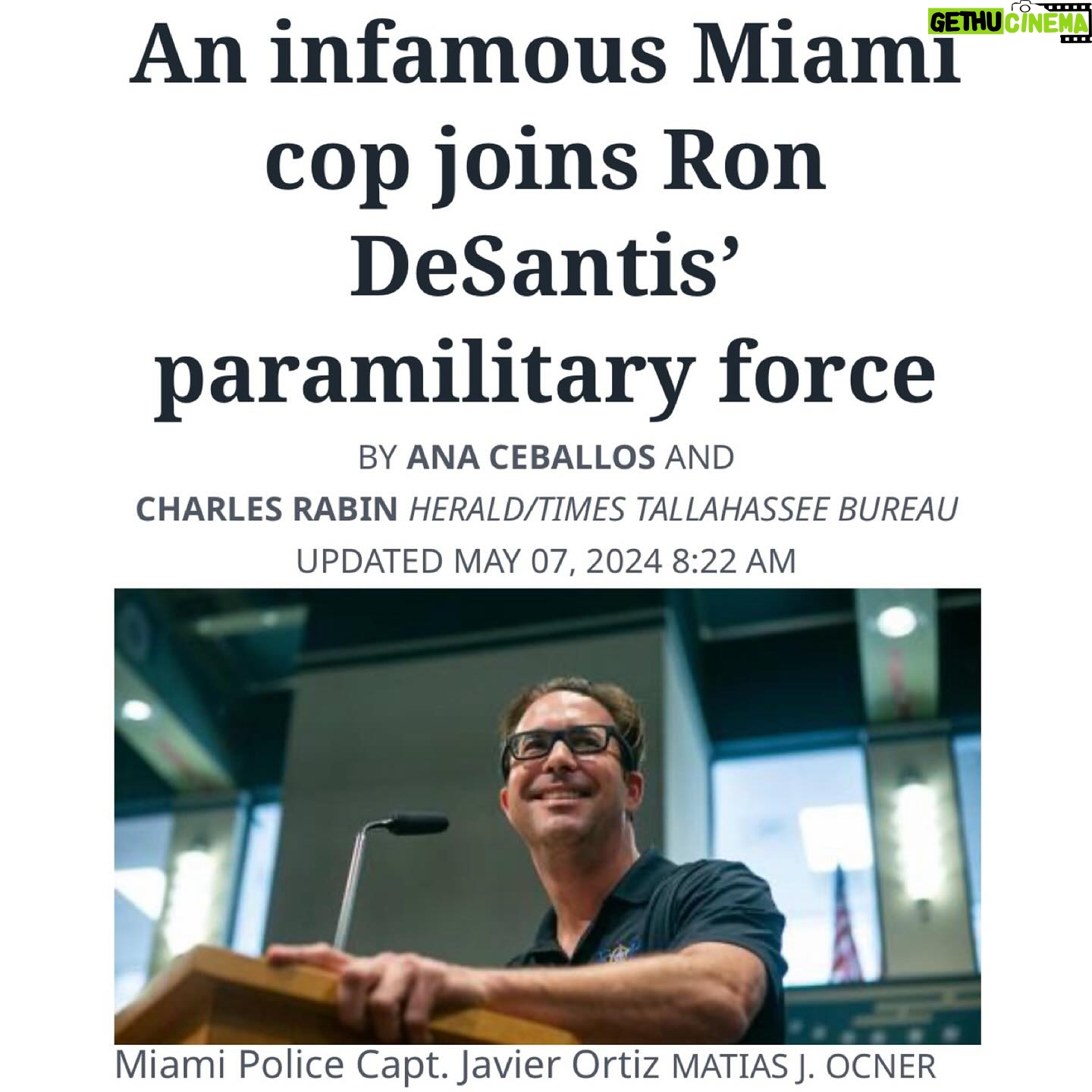 Billy Corben - 3 Likes - #BREAKING: “Miami’s most corrupt cop” Captain Javier Ortiz — who has over 50 citizen complaints, 20 use-of-force incidents, three suspensions, a termination, cost taxpayers over $600,000 in brutality lawsuits, got promoted after falsely claiming he’s Black on a 2014 lieutenant’s exam and 2017 captain’s application (his original @mpdpolice paperwork said he’s white Hispanic), and the FBI and FDLE found “engaged in a pattern of abuse and bias against minorities, particularly African-Americans” — just joined Ron DeSantis’ paramilitary force “Florida State Guard” #BecauseMiami
Miami-Dade State Attorney Katherine Fernandez Rundle @saomiami, the county’s top cop for 31 years, has had ample opportunities to charge Ortiz over his 20 year career, but has done nothing, even when he’s caught on video committing alleged batteries, false arrests and lying in police reports to cover it up.
Ortiz was terminated in September 2022, then rehired by city manager @ArtNoriega and disgraced fired city attorney “Tricky” Vicky Mendez in a May 2023 settlement — with “all backpay” and benefits on his (CORRECTION) $155,004.96 salary — to work the night shift from home while also able to “work outside employment” (he can get a second job while he’s supposed to be working for taxpayers!), and will retire on November 7, 2025 with full public pension. #BecauseMiami