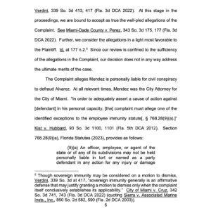 Billy Corben Instagram - #BREAKING: Florida Appeals Court DENIES disgraced fired Miami city attorney/mob lawyer “Tricky” Vicky Mendez’s motion to dismiss fraud case against her for allegedly exploiting her public position to help her husband’s house flipping hustle that reportedly preys on sick elderly homeowners to force them out of their homes, purchase them below market value (in some cases before they’re ever listed publicly), and then sell for huge profits (sometimes within days) #BecauseMiami

The Third District Court of Appeal agreed with the lower court that the plaintiff Jose R. Alvarez’s “Complaint contains sufficient allegations to survive a motion to dismiss asserting sovereign immunity.” 

The Complaint specifically alleges that “Mendez acted in bad faith, with malicious purpose, and in willful disregard to [Alvarez’s] property rights when she made this referral with intent to personally profit, through her husband’s company, from the sale of [Alvarez’s dead mother’s] home.”

“The Complaint does more than merely copy and paste language from the statute. It contains factual allegations that Mendez was involved in a conspiracy with her husband to defraud Alvarez...”

“Because the Complaint sufficiently alleges that Mendez acted in bad faith or with malicious purpose or in a manner exhibiting wanton and willful disregard of Alvarez’s property, we affirm the trial court’s order denying Mendez’s motion to dismiss.”