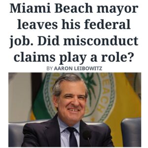Billy Corben Instagram - #BREAKING: Accused sex pest and Miami Beach mayor Steven Meiner resigns from his job at U.S. Securities and Exchange Commission during HR probe into sexual harassment claims by three women #BecauseMiami

According to the Miami Herald, earlier this month, “Meiner resigned from his role as an enforcement attorney in the SEC’s Miami office, where he had worked since 2007...conducting investigations into securities fraud.”

Last November, days before he was elected mayor, the Herald broke the news that three former female colleagues claimed he’d made unwanted advances.

Then in February, “the Herald reported that the SEC’s Office of Human Resources in Washington, D.C., had begun contacting current and former SEC employees” about the allegations.

A former SEC intern said “Meiner had once tried to kiss her in 2012.” An SEC attorney “reported to her superiors in 2016 that Meiner told her...that he wanted to get a second apartment to carry on an affair with her.”

“A second former intern told the Herald that during and after her internship, Meiner frequently asked her out for drinks and dinner and told her in text messages that she was ‘beautiful and smart.’ She said that she sent Meiner ‘several very direct texts reminding him he had a wife and kids and reminding him I was in a very serious relationship’ and that her then-boyfriend became so frustrated with Meiner’s advances that he texted Meiner himself to tell him to stop.”

Meiner announced he has a new job as “senior management executive” at The Farkas Group Inc., the “family office” of businessman Michael D. Farkas that “manages a diverse investment portfolio.”

And because Miami is an incestuous cesspool of corruption: Farkas is also the founder and former CEO of Blink Charging, an electric vehicle charging company. Last October, four months after the Herald says he left the company — LO AND BEHOLD — The firm announced a deal to become the “official EV charging provider” for the City of Miami Beach!