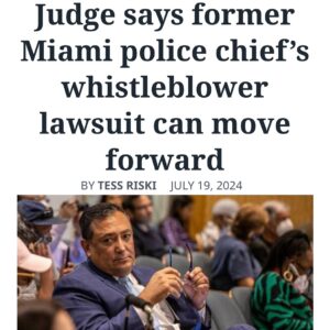 Billy Corben Instagram - CONGRATULATIONS CHIEF @ARTACEVEDO!

#BREAKING: Federal judge says former Miami Police Chief Art Acevedo’s lawsuit against the City of Miami, Commissioners Joe Carollo and Manolo Reyes, disgraced ex-commissioner Alex Diaz de la Portilla (already arrested for briery and money laundering), and city manger Art Noriega CAN MOVE FORWARD! #BecauseMiami

Today, U.S. District Judge Kathleen Williams DENIED the defendants’ motion to dismiss the case, finding that Carollo, Reyes, Diaz de la Portilla, and Noriega “are not entitled to qualified or legislative immunity.” So Miami taxpayers will continue to pay the corruption tax to cover MILLIONS OF DOLLARS in attorneys fees in defense of this f*ckery.

Acevedo was fired in 2021 — less than seven months after he was hired — after he called out the three corrupt commissioners for alleged illegal and unethical activity, claiming they tried to “weaponize” the police department and other city agencies against their enemies.

The Miami Herald reports: In his civil complaint, first filed in January 2022, Acevedo accused them of violating his First Amendment rights and illegally retaliating against him for “speaking out against corruption and abuse of power by the City of Miami Commission.” He has alleged that his firing was retribution for trying to maintain his independence as police chief. @iamchristineking