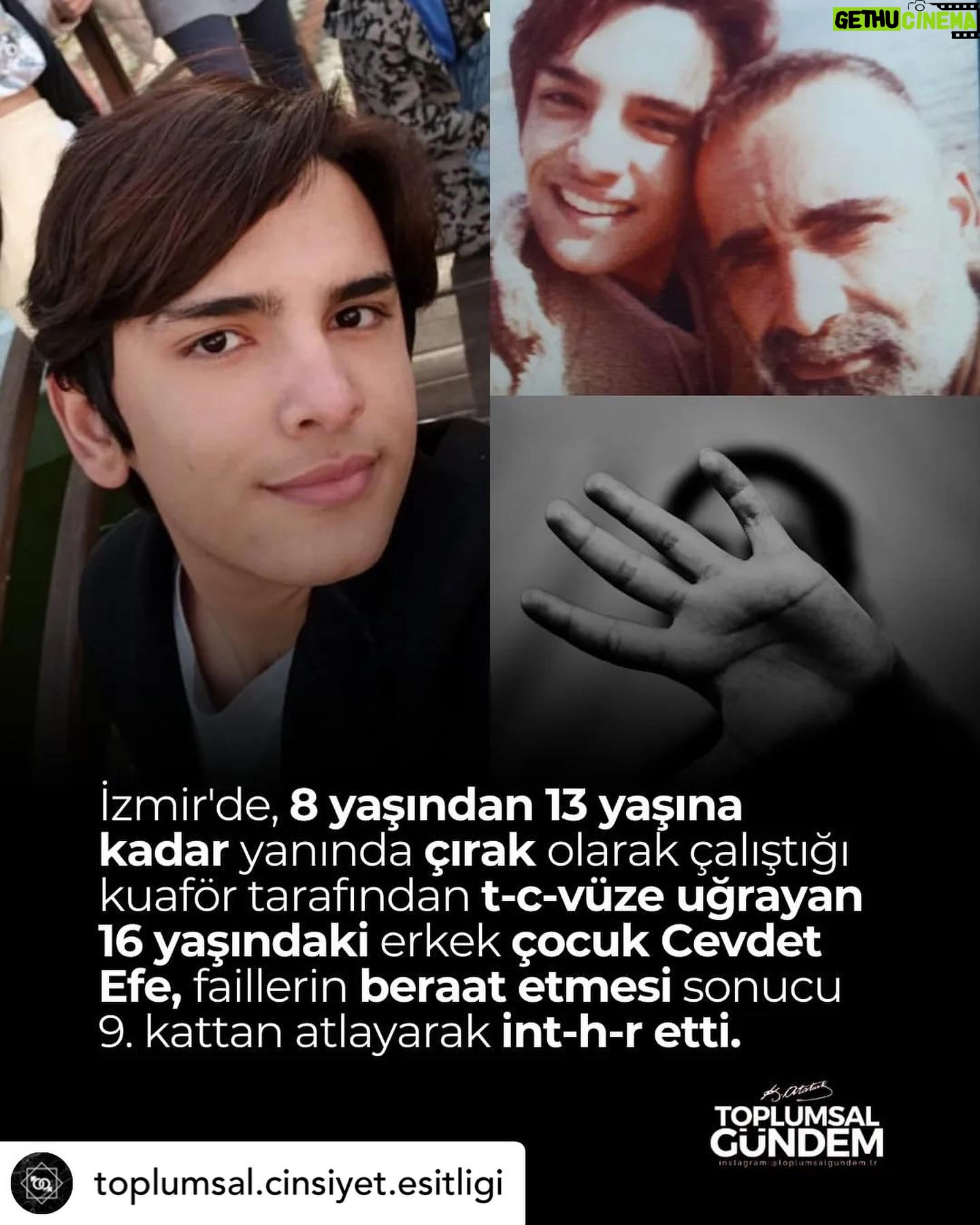 Binnaz Avcı - 641 Likes - Posted @withregram • @toplumsal.cinsiyet.esitligi Söylenecek çok söz var... Ama boğazımızda düğümleniyor.
T-c-vüzcü şahıs, Cevdet Efe'nin babasını da şikayeti geri çeksin diye t-hdit etmiş.
En son evinin önünde 6 yerinden b-c-klamış.
10 yıl ceza almış ama af çıkınca 1 yıl yatıp çıkmış.
Doktorun cinsel ist-sm-r raporuna rağmen serbest bırakılmış...
Adalet nerede?
(Esref Larsen'in özel haberi)
#CevdetEfe