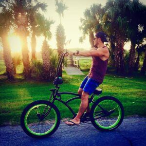 Blair Redford Instagram - Thro<— Thurs:  as I struggle through this “cold” week in Los Angeles I’m missing summer beach cruises on the death bike.