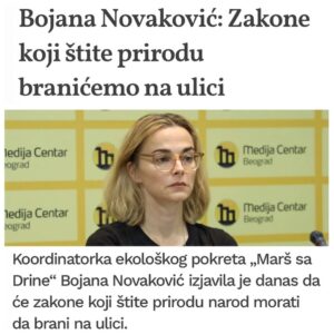 Bojana Novaković Instagram - “We will attack Rio Tinto’s project with all the legal means at our disposal, and given the amount of legally dubious moves by them & the Government of Serbia we will have a lot of means.”

I spoke to @novinska_agencija_beta about the reinstatement RT’s lithium mine’s legal status.

According to Novakovic, this is another in a series of indicators that independent & functional institutions no longer exist in Serbia. “Each institution works in the service of the ruling party & for the interests of foreign corporations supported by that party.” Asked what would be the consequences of the eventual opening of a lithium mine, she said that fertile land would be destroyed & water sources poisoned.

“In the end we would end up a mining colony & a sacrifice zone on the periphery of Europe.” She added that much more serious consequences concern the problem of the climate crisis, “which will only worsen with the opening of new mines. We are in the midst of an extreme heat wave. It will get worse every year. Thousands of Serbian citizens have been without water for days because the heat wave has caused huge consumption & sources cannot handle it. The residents of Krivelj had their water cut off & diverted to the [ZiJin] mine. This clearly sends a message that people need to be silent but the mine will keep operating. On top of that chaos we’re talking about adding a lithium mine that consumes over 5,000 tons of water per day just for processing ore. Mines are not the solution to the climate crisis. Maintaining fertile land like the Jadar valley is the solution.” 

She reminded us that that three years ago “there were large blockades in the cities and we managed to halt the project, at least temporarily. If the government thinks we’ll surrender peacefully & let them ravage our country, then they don’t know the people. We are even more furious now. They can only expect even more radical actions from us.”

Commenting on the visit of German Chancellor @bundeskanzler and Vice President of the 
@europeancommission  @maros.sefcovic regarding the agreement on Critical Raw Materials, Novaković said they will be welcomed grandly. “But they will return to Europe empty-handed.”