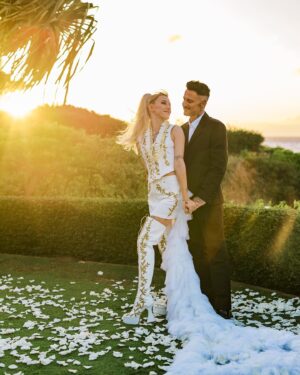 Bria Vinaite Instagram - Just Maui’d @mvoltaggio 💕 thank you for such a dream wedding @fsmaui and a huge thank you to @jeremyscott @moschino for making me feel like a magical princess! I get to spend the rest of my life with my best friend!!!!!! 🥹