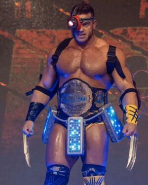 Brian Button Instagram - Look through a lot of my different entrance and gear attire.

Swolverine/Weapon-X
Machine/terminator
Machine/terminator V.2
King from tekken 
Bane 
Zangief 
Axel streets of rage/cage
Stinger cage