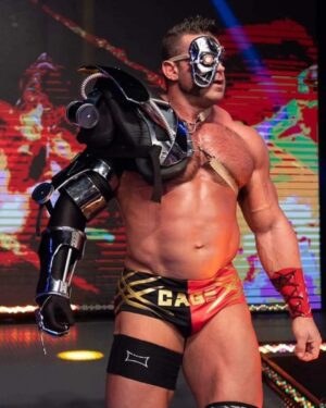 Brian Button Instagram - Look through a lot of my different entrance and gear attire.

Swolverine/Weapon-X
Machine/terminator
Machine/terminator V.2
King from tekken 
Bane 
Zangief 
Axel streets of rage/cage
Stinger cage