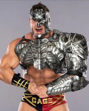 Brian Button Instagram - Look through a lot of my different entrance and gear attire.

Swolverine/Weapon-X
Machine/terminator
Machine/terminator V.2
King from tekken 
Bane 
Zangief 
Axel streets of rage/cage
Stinger cage
