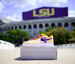 Brian Kelly Instagram - Get your tickets to support the Official Collective of LSU Athletics and earn a chance to win Coach Kelly’s custom shoes from the win over Arkansas