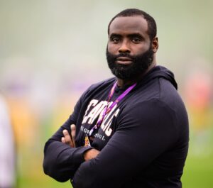 Brian Kelly Instagram - Great to have Bennie visit us! No. 18 spent six years in the NFL and is now a high school coach.