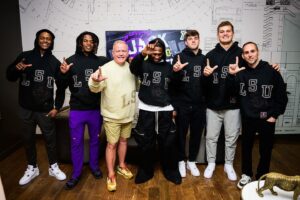 Brian Kelly Instagram - Travis and Michael committed to LSU on their visit