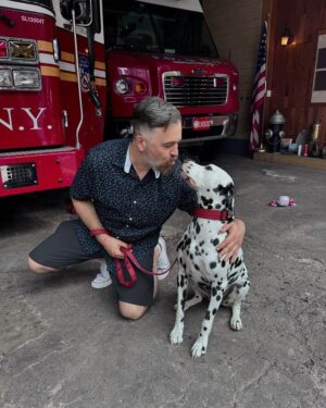 Brian Quinn Instagram - Had the absolute joy of meeting @tankthedalmatian at FDNY Ladder 20 yesterday.  This is a good dog. This is very good dog.