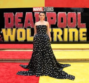Brianna Hildebrand Instagram - #DeadpoolAndWolverine World Premiere ✨
This movie is VERY fun and action packed!! You’re going to love it!!
I’m so honored and proud to be part of this franchise and family... It’s truly changed my life. ❤️💛
Let’s fucking go!
.
@stellamccartney dress 
@coach heels
@lof_jewellery earrings
@grownbrilliance rings