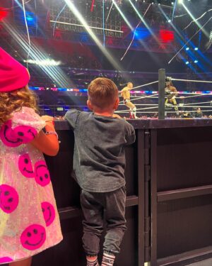 Brie Garcia Instagram - Last night was really magical for our family!! It was Buddy’s first time to watch Bryan wrestle live. It’s no secret Bryan’s destination and how his journey is slowly coming to an end.  He has this beautiful way about him that draws you in and makes you smile. You can feel his authenticity and how pure his soul is. I couldn’t be more proud to sit ringside with our kids and watch him fulfill everything he’s always wanted. Love you Bryan and so happy our children got to see their Daddy walk out a champion!!