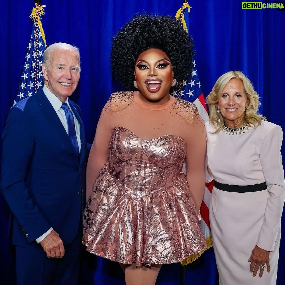 Brita Filter - 4.5K Likes - It was an honor to meet President Biden and Dr. Jill Biden earlier this summer. They were both so warm and caring, and he thanked me for my work with Drag Out The Vote and the DNC.
The Biden-Harris administration has been the most LGBTQ forward administration in history. Their commitment to advancing LGBTQ rights and protections has been evident through various policies and initiatives aimed at ensuring equality and justice for all individuals, regardless of sexual orientation or gender identity. From reversing discriminatory policies to actively promoting LGBTQ inclusion across all areas of government, the administration has set a new standard for LGBTQ advocacy and support. While we still have a lot of work to do, this progress is a significant step in the right direction. #YouBritaVote
Costume: @ajjones_costumes
