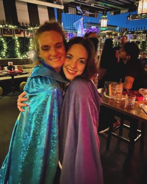 Brittany Curran Instagram - Happy birthday to one of the best friends I’ve ever had / best humans to ever exist. 

@karinalovewolfe 💖🥳🐱

You love the people in your life with your whole heart, you love the animals with even more than your whole heart, you are remarkably laugh-out-loud funny with an alarming consistency, you are a brilliant actress who brings a depth of humanity to each role which humanity might not even deserve, you took an already strikingly exceptional specimen of a woman (ie me, obviously) who had experienced decades of significant and relentlessly repeated close-female-friendship trauma (there are a few other wonderful exceptions here, I would be remiss to not make note of) and you made her feel like she was home again, you are an outstanding chef, you are a Ticket To Ride master, you are a fully biological mother to two perfect cats, you are… ✨Strike Squid✨

I love you even more than those llamas we chased in Mexico two and a half years ago. 👩🏻‍❤️‍💋‍👩🏼💖🎂🐈🍾🥂