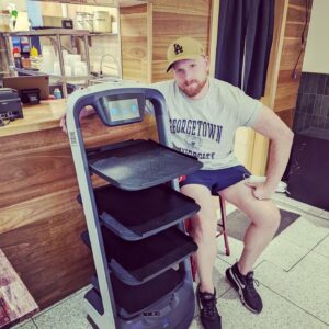 Broden Kelly Instagram - I admit, in the past I have been sceptical as to whether robots and humans can coexist. Due to their depiction In films such as The Matrix and iRobot. Tonight my heart was warmed by the simple kindness of a robot waiter. I now believe we can live together in harmony. All thanks to this friendly robot waiter.