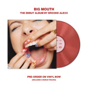 Brooke Alexx Instagram - “Younger Guys” is out today and after months of dropping hints, I can’t believe I’m finally sharing this huge secret… my debut album “Big Mouth” releases Oct 4 👄😭

In my bio, you can now pre-order the *limited edition* VINYL (omggg), which comes in translucent red and includes 3 bonus tracks that won’t be on streaming services!!! Get the vinyl alone or bundle it with all new merch I designed myself eeek! Anyone who orders a vinyl will receive a special CODE - you might want to hold on to that for later 🤭 

Photography: @peytoncdollar 
Makeup: @inkedxbrows 
Big Mouth logo: @thisisphangs 

I’ve poured my entire heart into every aspect of this project. My team and I have been working meticulously to make it as special as possible. I love you guys so much. This is only the first BIG announcement. Get ready ❤️ xx

Lastly, something is weird with my website again… would you mind checking that for me? 🧐🔒

Puzzle genius: @enigmida