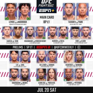 Bruno Silva Instagram - Card completo do #ufcfightnight dessa semana. A luta que eu mais quero ver é a do @brunobulldogufc !! 

#ufc #ufcfightnight #mma 

📸 via @ufc3kweekly