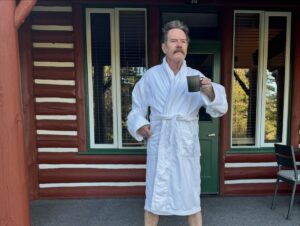 Bryan Cranston Instagram - *NOTE: Our trip was just before the greater Jasper area was hit with a devastating forrest fire. When the area recovers, they will be in great need to get up and running again and welcome tourists back to this glorious part of the world. It’s worth the trip.

——————

Hello again for the next part of the journey…

We set off by way of the Rocky Mountaineer train tour, snaking through the Canadian Rockies to Jasper.  Tablecloth service, excellent food, beautiful scenery, nice folks… and I remained mostly unrecognized for the trip. I often get asked “Has anyone ever told you that you look exactly like Bryan Cranston?” To which I reply, “Yes. You know, I’ve heard that a lot.”  And then go about my way…

In Jasper we arrived in perfect weather. They were expecting us at the Fairmont Jasper Park Lodge and we had a beautiful log cabin to settle in for a couple days… A man of the wild… with his plush robe and hot cappuccino. 

We took a tour on the spectacular Maligne Lake. And yes, it really is turquoise… stunning views on this glacial lake. 

They’re not immune to forrest fires and had a really bad one a few years ago. We’re told, this one was started by carelessness. A shame.

Back at the cabin, the attentive Fairmont staff wanted to make sure that we had a close encounter with some wild life. I had no idea Grizzlies could be that delicious.

We dined that night at the hotel (why leave perfection?) and tried a Bison steak… Very tasty and tender…

The next day it was time to say goodbye to the Jasper Park Lodge. As we headed out, we saw a mama grizzly and her cubs along a lake… I wanted to go taste that one too, but Robin advised against that… I wonder why?

Tomorrow it’s on to Lake Louise… see you then,
Bryan