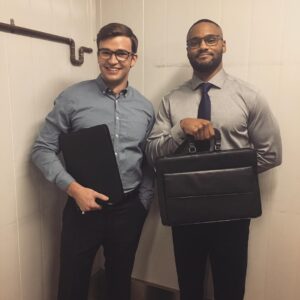 Burkely Duffield Instagram - Warren and Dr. Francis Chang at your service 👓👔💼 #btsseason2 with @jlpierre #wehavefun #disguisesonpoint #💯