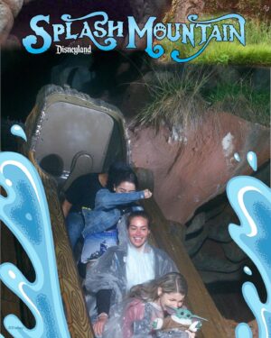 Caitlin McHugh Instagram - I am really excited for the Princess Tiana takeover and I am grateful for all the fun times on Splash Mountain. Here are some of the highlights starting with my most recent trip with @ninawest @marissajaretwinokur Then a classic shot, my friend and I completely getting covered by the party in front of us, riding with Grogu, celebrating with the happiest of friends, and finally, riding with the mastermind imagineer of Splash Mountain himself, Tony Baxter. @johnstamos is so happy about it that he accidentally blocks Tony’s face.