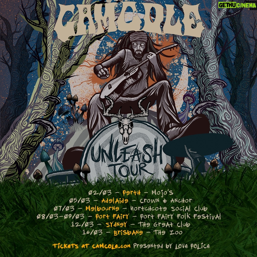 Cameron Cole - 518 Likes - Alright Aussies 🙏🤘⚡⚡
My Unleash Tour is coming to Australia next March. Check the tour poster out. Tickets go on sale this Friday! First time down under, let's have it!