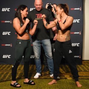 Carla Esparza Instagram - Congrats @karatehottiemma on an amazing career fighting the who’s who of the strawweight division! You are a true OG of womens combat sports, and also one of the nicest. I remember watching an episode of Fight Girls before I even knew what mma or Muay Thai was🥊. It was an honor to share the Octagon with you, enjoy retirement!❤️🙏🏼👊🏽