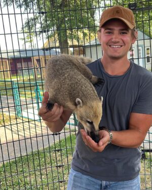 Carson Boatman Instagram - My new buddy, Dom. A #coatimundi from @wildanimalsafarimo