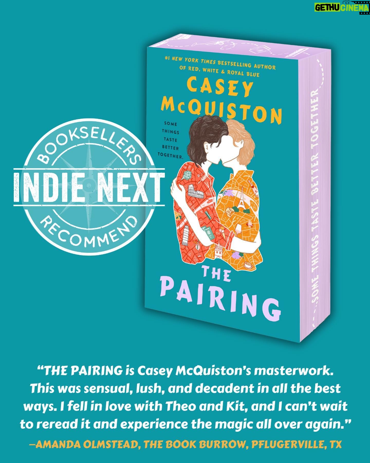 Casey McQuiston - 18.8K Likes - just absolutely incandescent with new book fever this week, namely:
- visiting the @macmillanusa office to sign THE PAIRING for all the people on my pub team who have helped me bring theo & kit to life
- a third starred review, from @readbookpage this time, and oh man this one really got me 🥲
- indie next pick because indie booksellers are the backbone of our society, cc @americanbooksellers
- getting to meet and sign a copy of TP for the legend @chucktingle!!!!!!
- @barnesandnoble preorder sale! happening now!
love IS real! hot sluts ARE in your area! let’s go baby!!!!!!