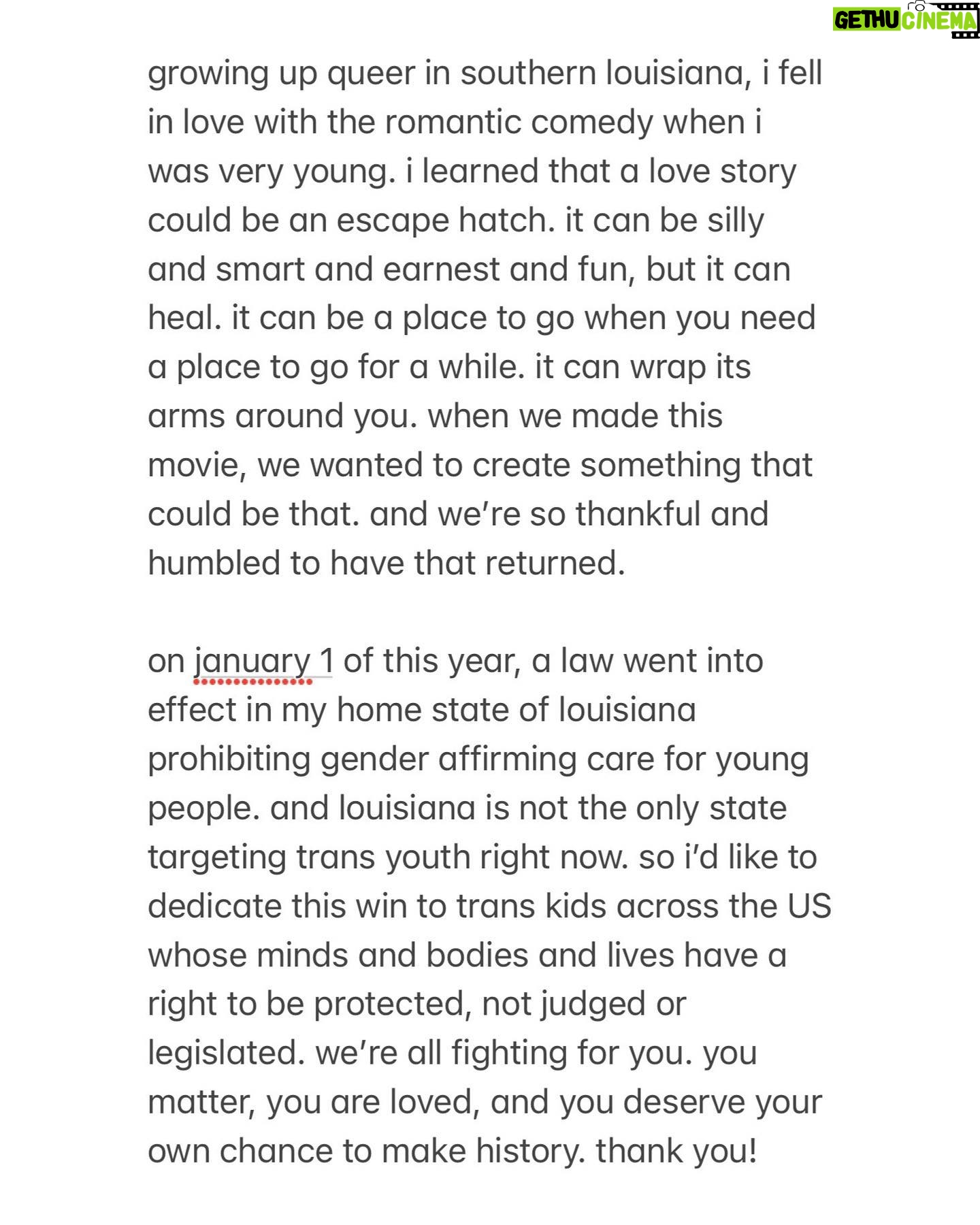 Casey McQuiston - 23.5K Likes - thank you so much to everyone who voted RWRB as fan favorite at last night’s glaad awards!!!! it’s been such a week, i’m out of words — but i do have a screenshot of my notes app acceptance speech. so grateful and so lucky. and now 500 naps.
styling: @dottttbass
makeup: @cvsee
hair: @daveydidmyhair