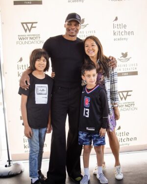 Cat Cora Instagram - 🍽️ Honored to join Russell Westbrook (@russwest44) and LKA Brand Ambassador Iron Chef Cat Cora (@catcora) at Little Kitchen Academy today to announce the Changing Lives  From Scratch Fund in partnership with the Russell Westbrook Why Not? Foundation (@whynotfoundation). Together, we’re committed to making a positive impact on the lives of over 10,000 underserved children and teens. ChangingLivesFromScratch