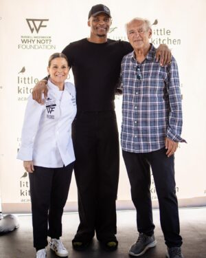 Cat Cora Instagram - 🍽️ Honored to join Russell Westbrook (@russwest44) and LKA Brand Ambassador Iron Chef Cat Cora (@catcora) at Little Kitchen Academy today to announce the Changing Lives  From Scratch Fund in partnership with the Russell Westbrook Why Not? Foundation (@whynotfoundation). Together, we’re committed to making a positive impact on the lives of over 10,000 underserved children and teens. ChangingLivesFromScratch