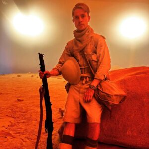 Ceallach Spellman Instagram - Private Joe Broughton - Survived Dunkirk. Died while going for a shit. 

An honour. Love to all the World on Fire family ♥️ An adventure I’ll treasure forever 🌍🔥