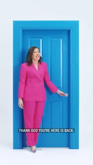 Celia Pacquola Instagram - Thank God it’s BACK! What surprises await behind the blue door in the new season? 😂💙🚪

#TGYH Starts Wednesday August 14 on @channel10au and @10playau