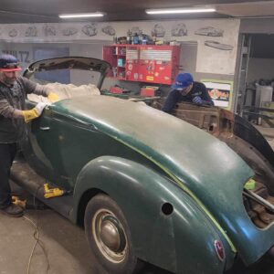Chad Hiltz Instagram - The internet is upset with us (again) 😝 …which also means the ratings are up. Watch us turn this original 1938 Ford Sedan into a badass roadster with a Carson top. Hoping to recycle the roof for the trunk section. Binge watch the first six episodes on YouTube and join the big debate on what we should do next 🤔💭